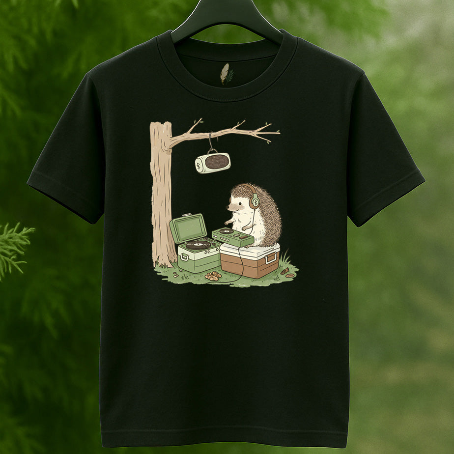 Hedgehog DJ Nature Vibes T-Shirt