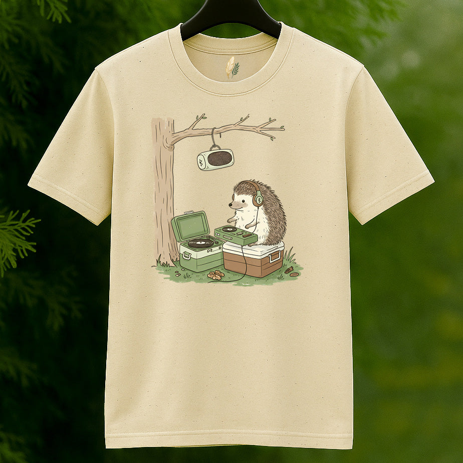 Hedgehog DJ Nature Vibes T-Shirt