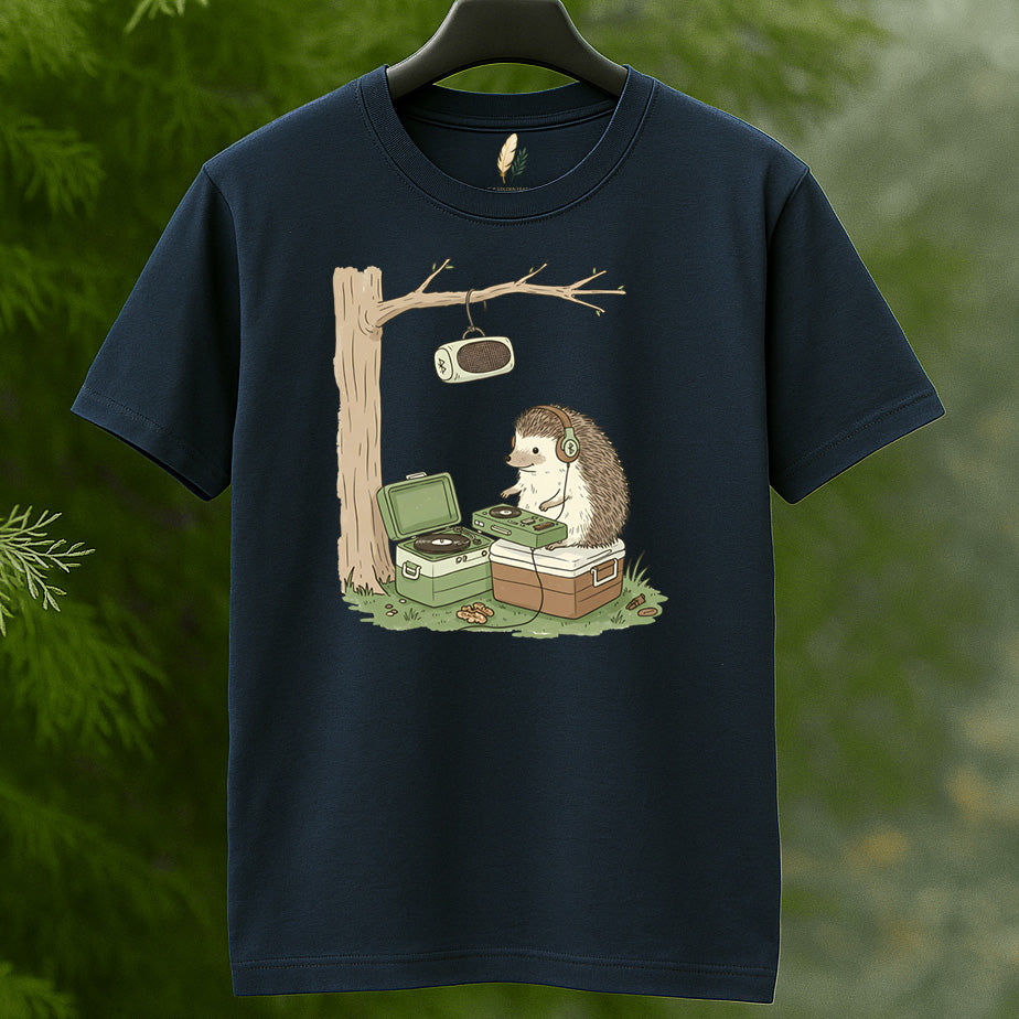 Hedgehog DJ Nature Vibes T-Shirt