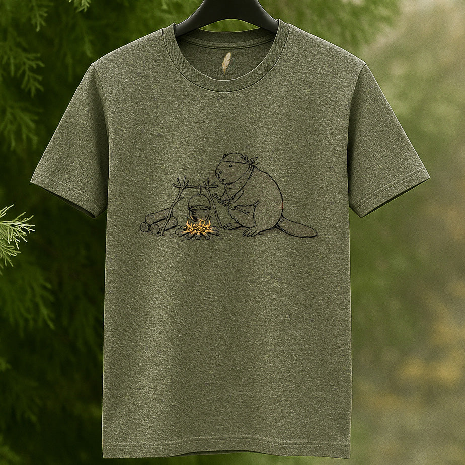 Camping Beaver Outdoor Adventure T-Shirt